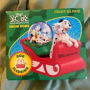 Disney 101 Dalmatians Snow Dome with Red and Green Sled